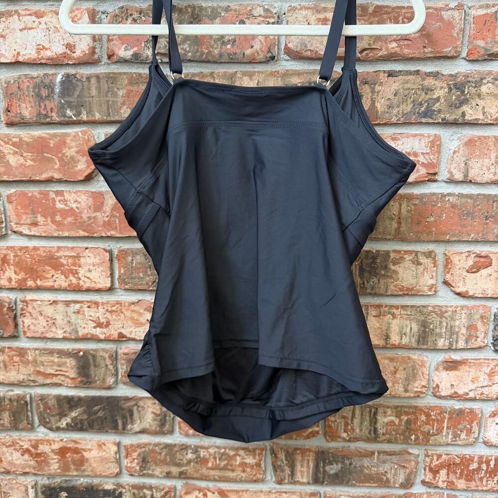 Anne Cole Black Tankini Top Size XL NEW Swimwear Tank Style - Picture 4 of 4